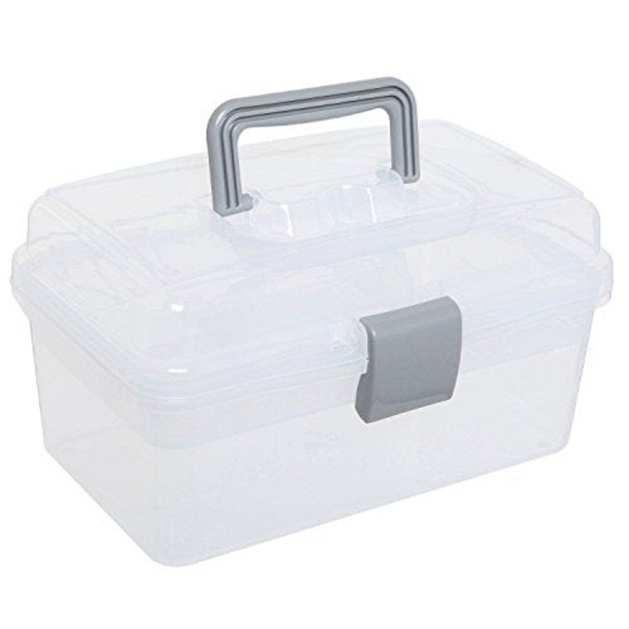 MyGift Clear Gray Empty First Aid Storage Box, Multipurpose Tackle